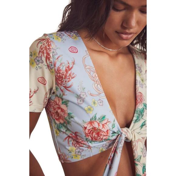 NWOT We are HAH All Tied Up Top in Kyoto French Blue, Size Small - Picture 2 of 7